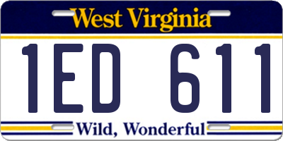 WV license plate 1ED611