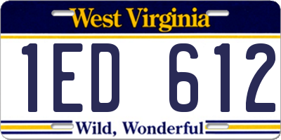 WV license plate 1ED612