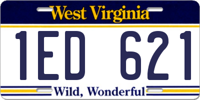 WV license plate 1ED621