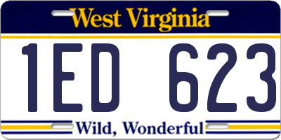 WV license plate 1ED623