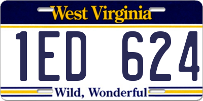 WV license plate 1ED624