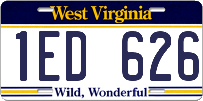 WV license plate 1ED626