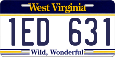WV license plate 1ED631