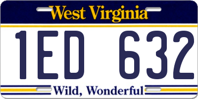 WV license plate 1ED632