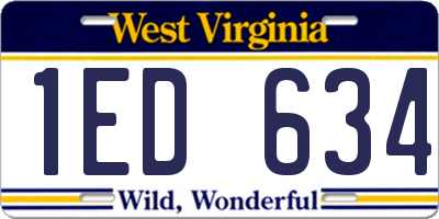 WV license plate 1ED634