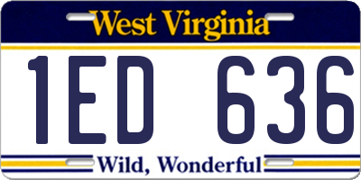 WV license plate 1ED636