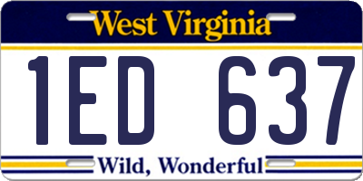 WV license plate 1ED637