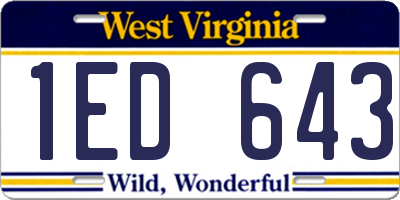 WV license plate 1ED643