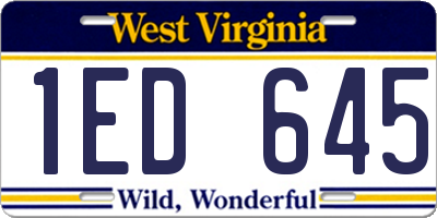 WV license plate 1ED645