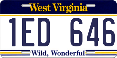 WV license plate 1ED646