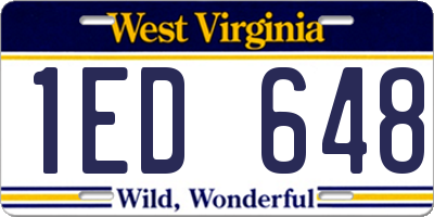 WV license plate 1ED648
