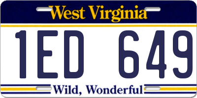 WV license plate 1ED649