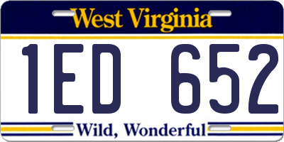 WV license plate 1ED652