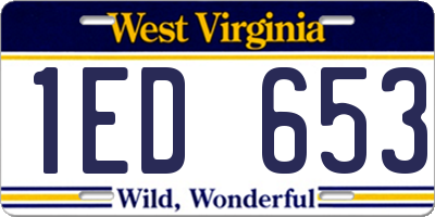 WV license plate 1ED653