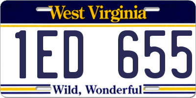 WV license plate 1ED655