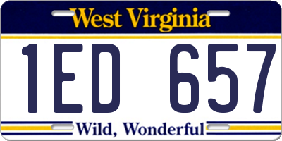 WV license plate 1ED657