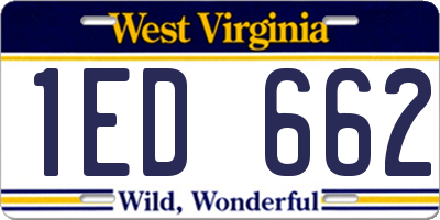 WV license plate 1ED662