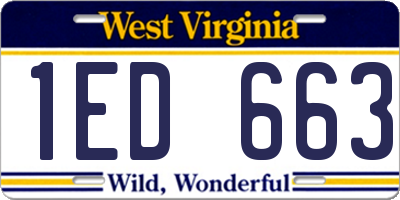 WV license plate 1ED663