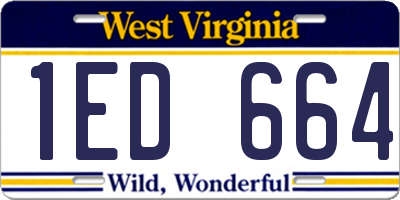 WV license plate 1ED664