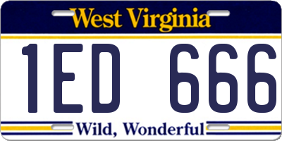 WV license plate 1ED666