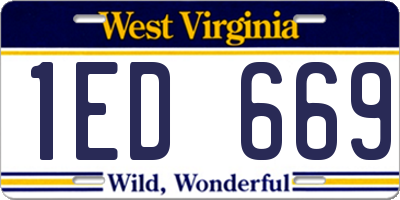 WV license plate 1ED669