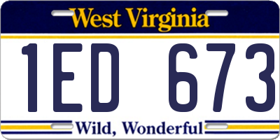 WV license plate 1ED673