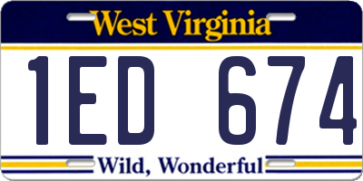 WV license plate 1ED674