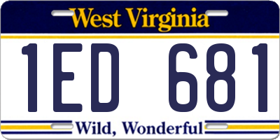 WV license plate 1ED681