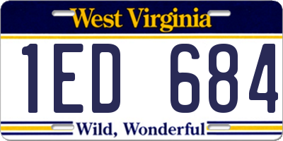 WV license plate 1ED684