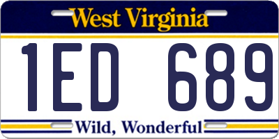 WV license plate 1ED689