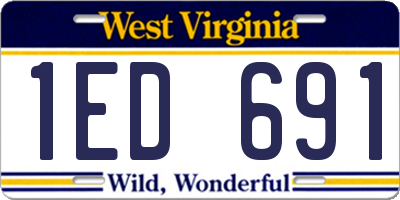 WV license plate 1ED691