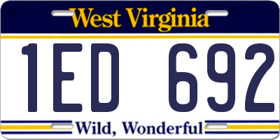 WV license plate 1ED692