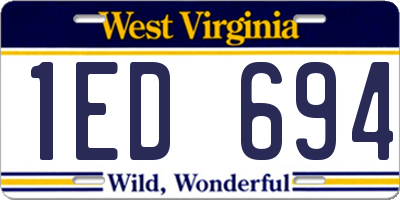WV license plate 1ED694