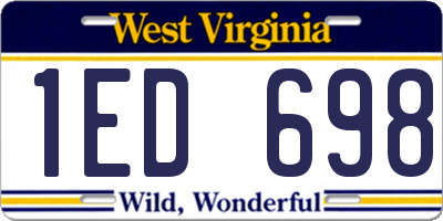 WV license plate 1ED698