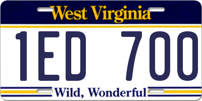 WV license plate 1ED700