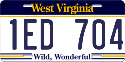 WV license plate 1ED704
