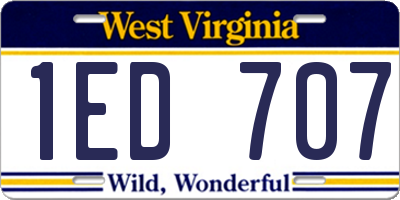 WV license plate 1ED707