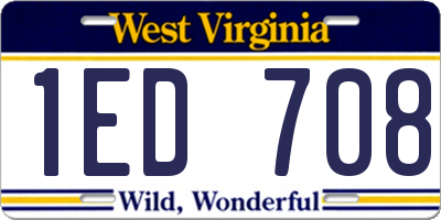 WV license plate 1ED708