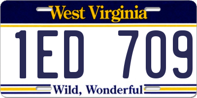 WV license plate 1ED709