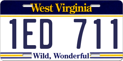 WV license plate 1ED711