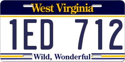WV license plate 1ED712