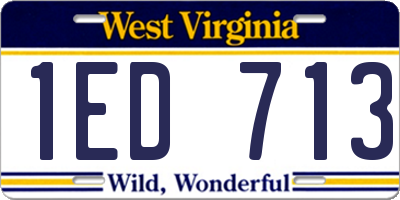 WV license plate 1ED713