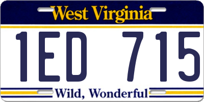 WV license plate 1ED715