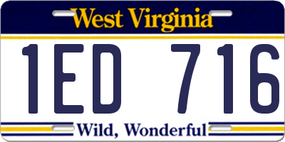 WV license plate 1ED716
