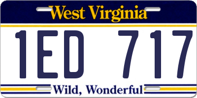 WV license plate 1ED717