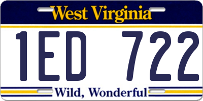 WV license plate 1ED722