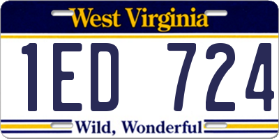 WV license plate 1ED724