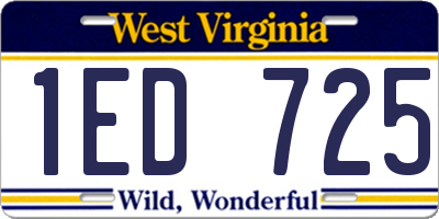 WV license plate 1ED725