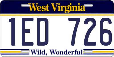 WV license plate 1ED726