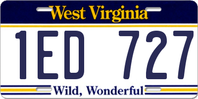 WV license plate 1ED727